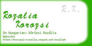 rozalia korozsi business card